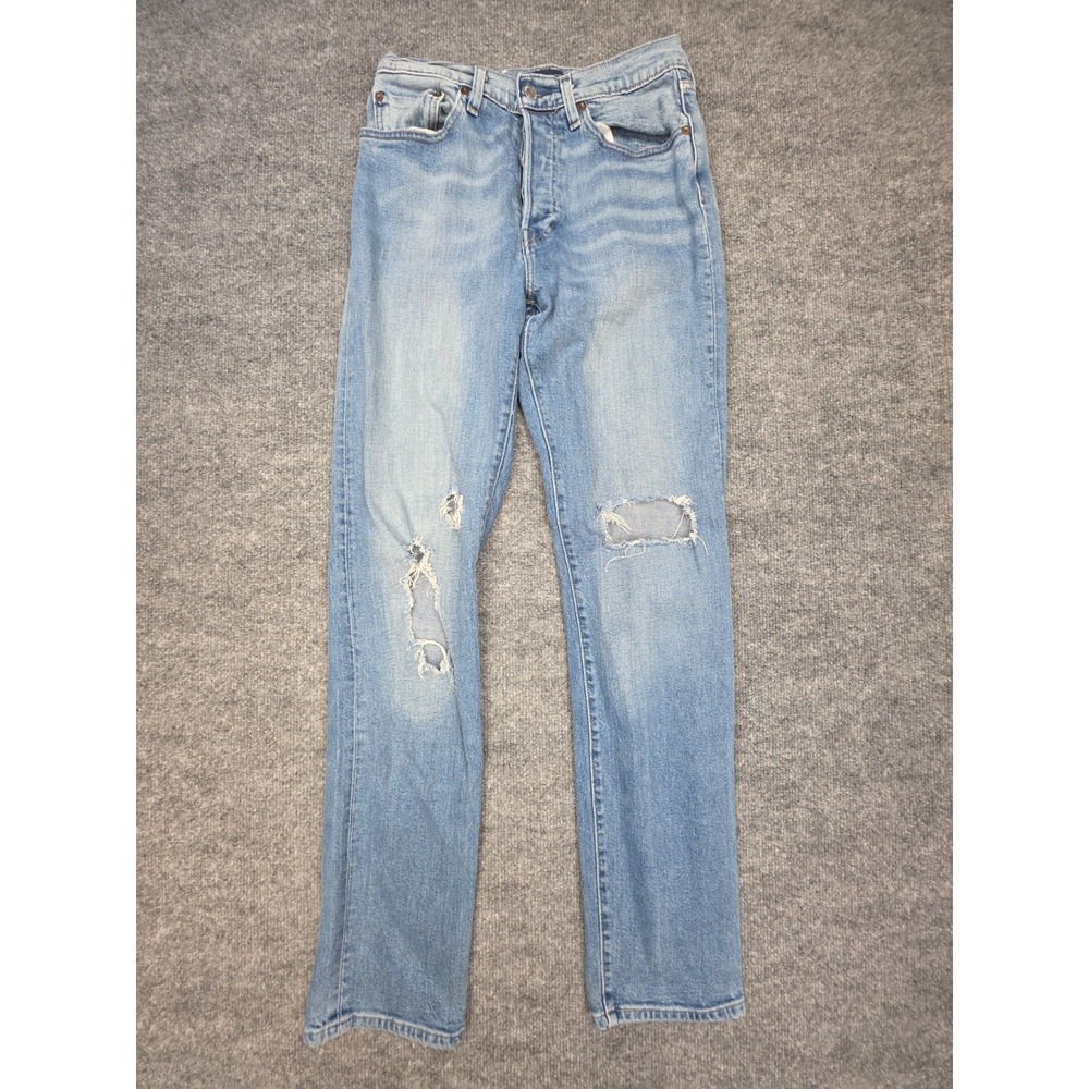 Levi's Made Crafted 501 Selvedge Jeans Men's 27 x 32 (FITS 26 x 31)Blue Distress
